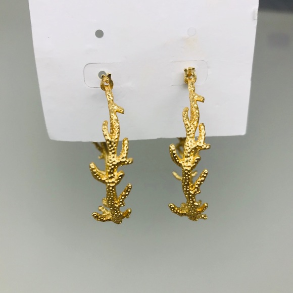 STELLA + GEMMA EARRING FROND MATT GOLD - Picture 4 of 7